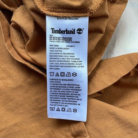 Timberland Men’s Tan & White Long Sleeve T Shirt Size Medium New with defect - Picture 11 of 13